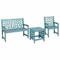 Jack Post Blue Distressed Hardwood Portland Patio Arm Chair - 22.75 x 22.75 x 37.25 in. 242418